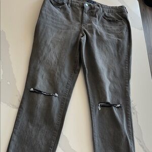 Kaari Blue Distressed Charcoal Skinny Jeans